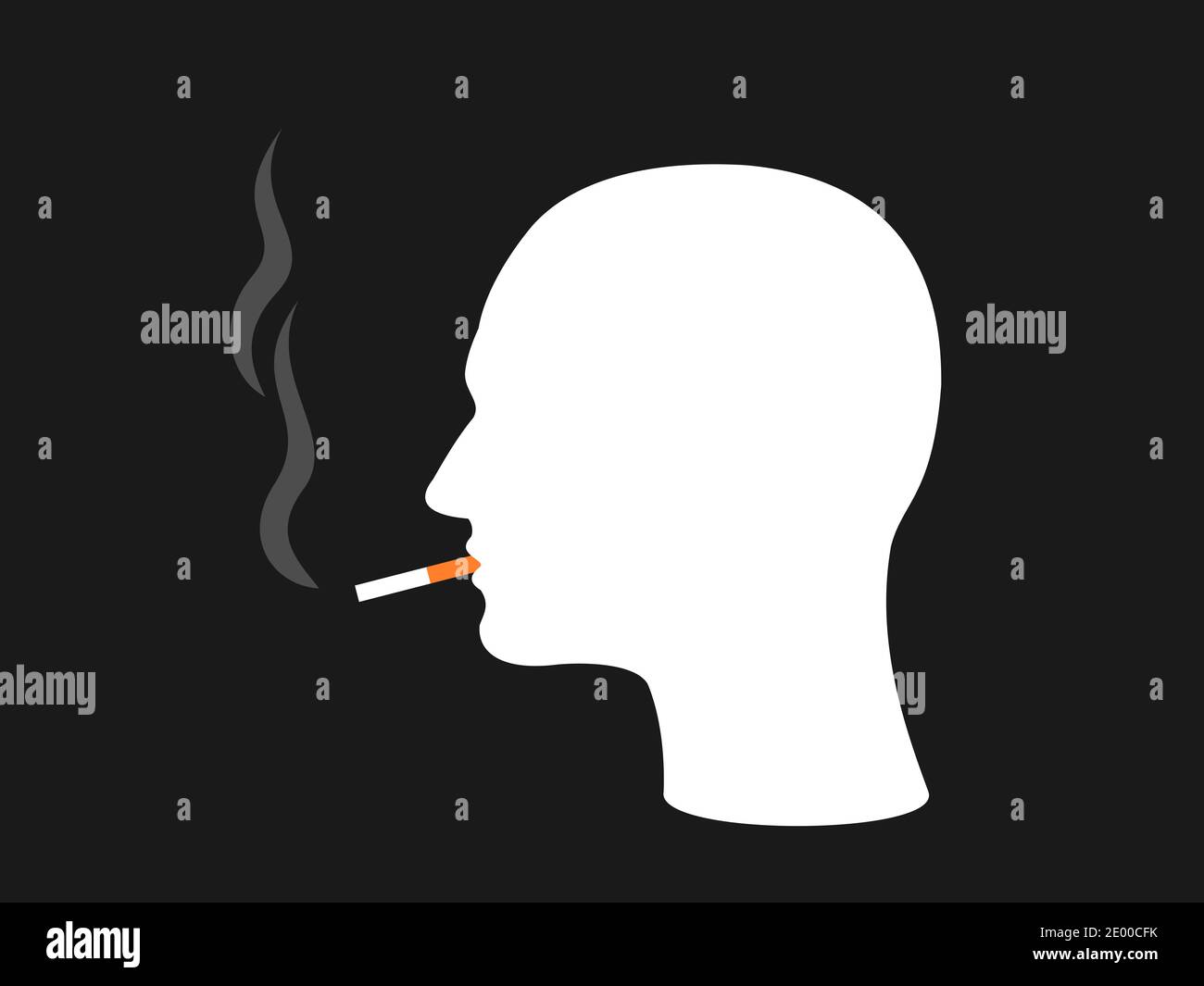 Man with big mustache smoking, llustration, vector on white background  Stock Vector Image & Art - Alamy