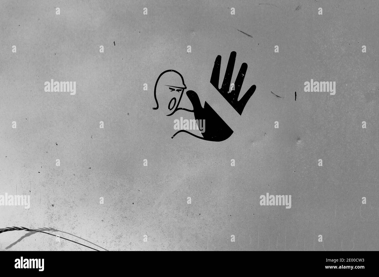 Concept for national lock down and restrictions on movement and association. Monochrome image.   Copy space. Stock Photo