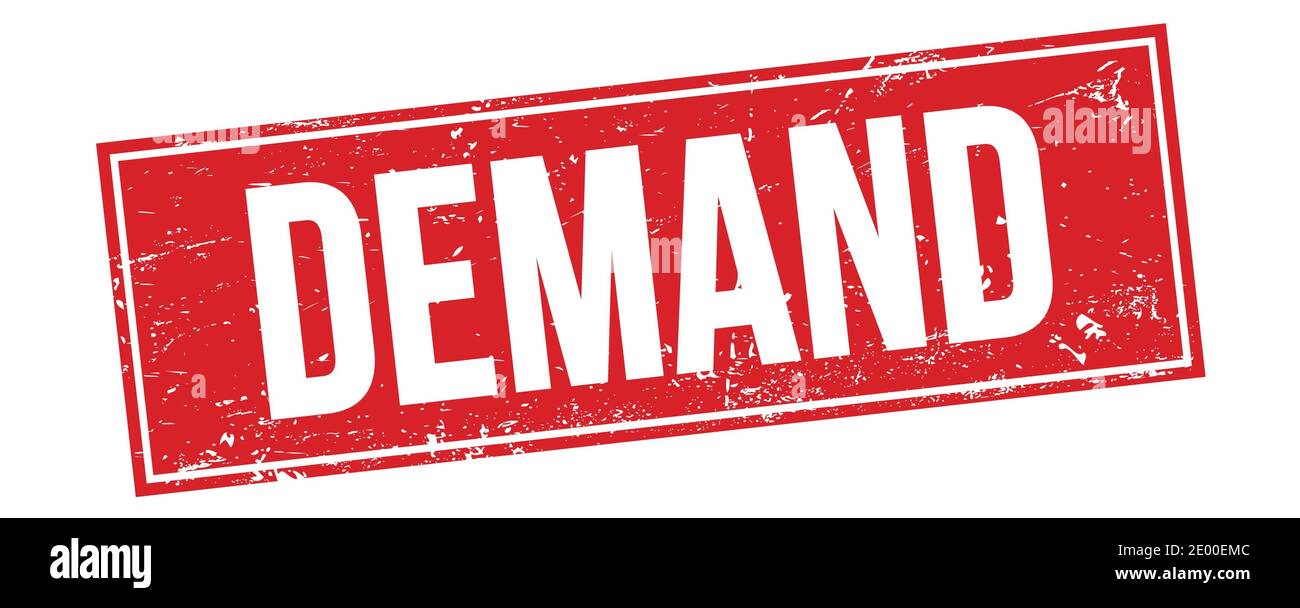 DEMAND text on red grungy rectangle stamp sign Stock Photo Alamy