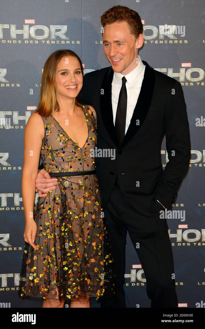 Natalie Portman and Tom Hiddleston attending the Premiere of 'Thor: The Dark World' at Le Grand Rex in Paris, France on October 23, 2013. Photo by Nicolas Briquet/ABACAPRESS.COM Stock Photo