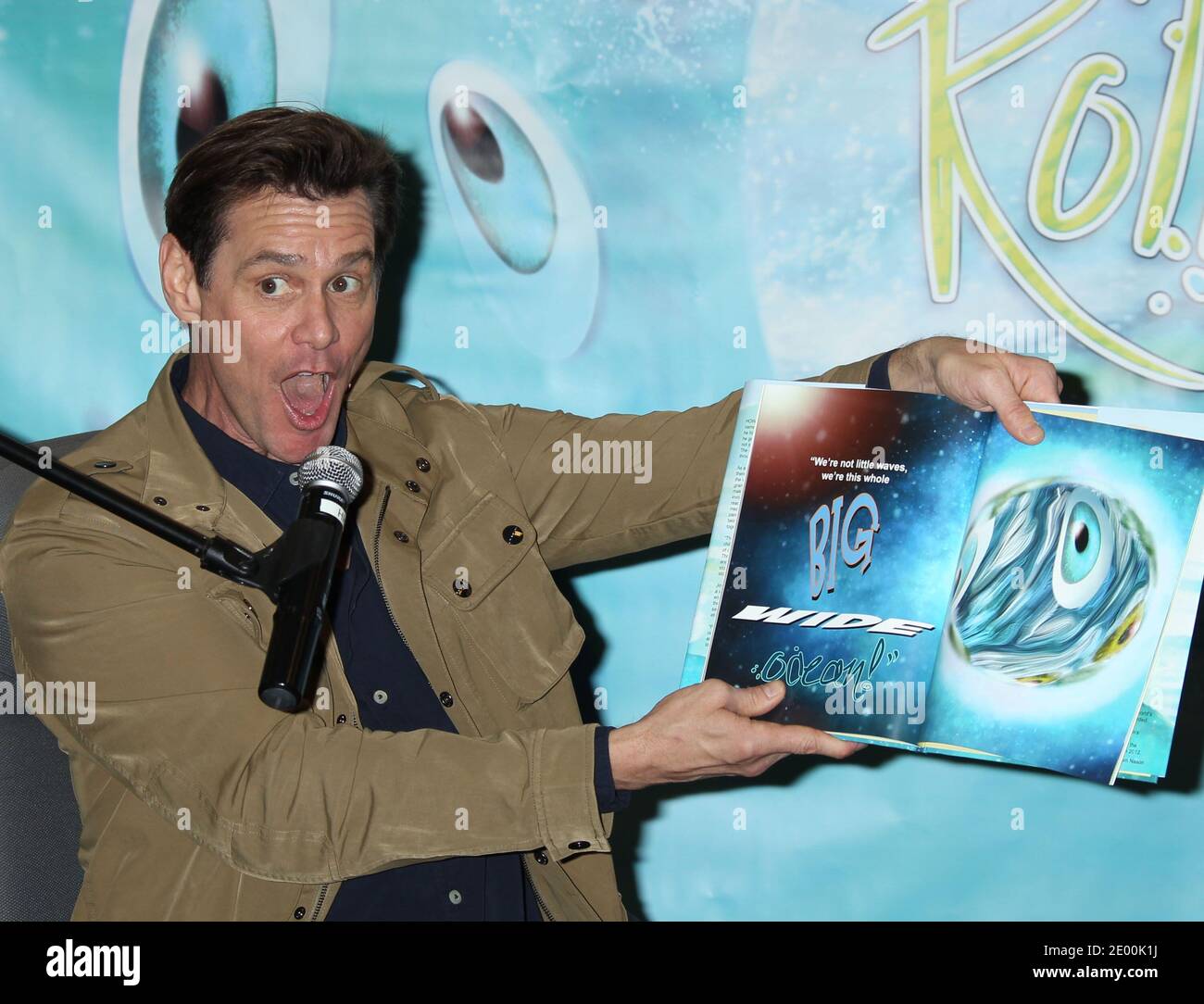 Actor and author Jim Carrey reads from his new children's book 'How Roland  Rolls' at Barnes & Noble bookstore at The Grove in Los Angeles, CA, USA on  October 26, 2013. 'How