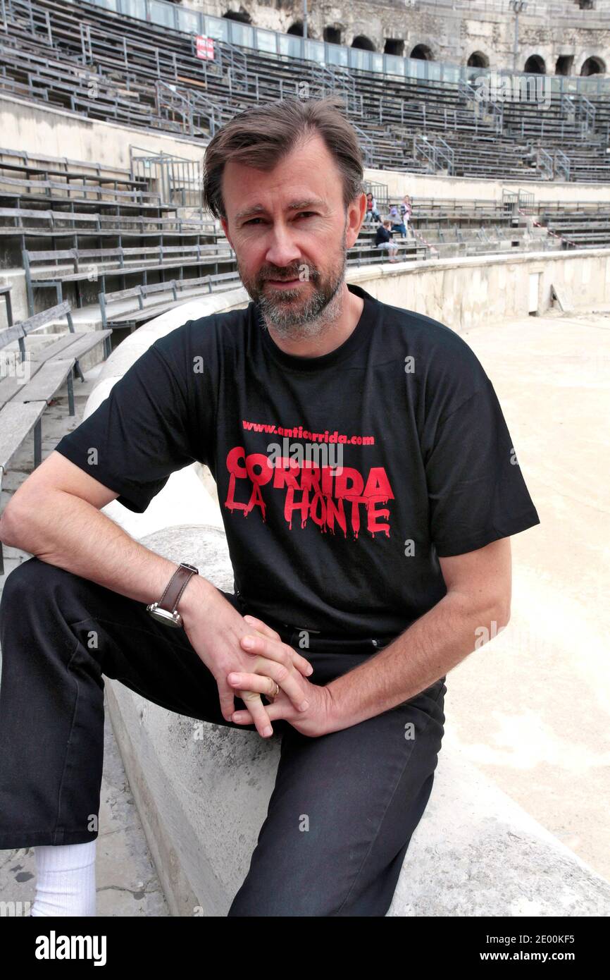 Jean-Pierre Garrigues, vice-president of the CRAC (Comite Carrement  Anti-Corrida) poses in Nimes Arena, southern France, on October 18, 2013.  Photo by Pascal Parrot/ABACAPRESS.COM Stock Photo - Alamy