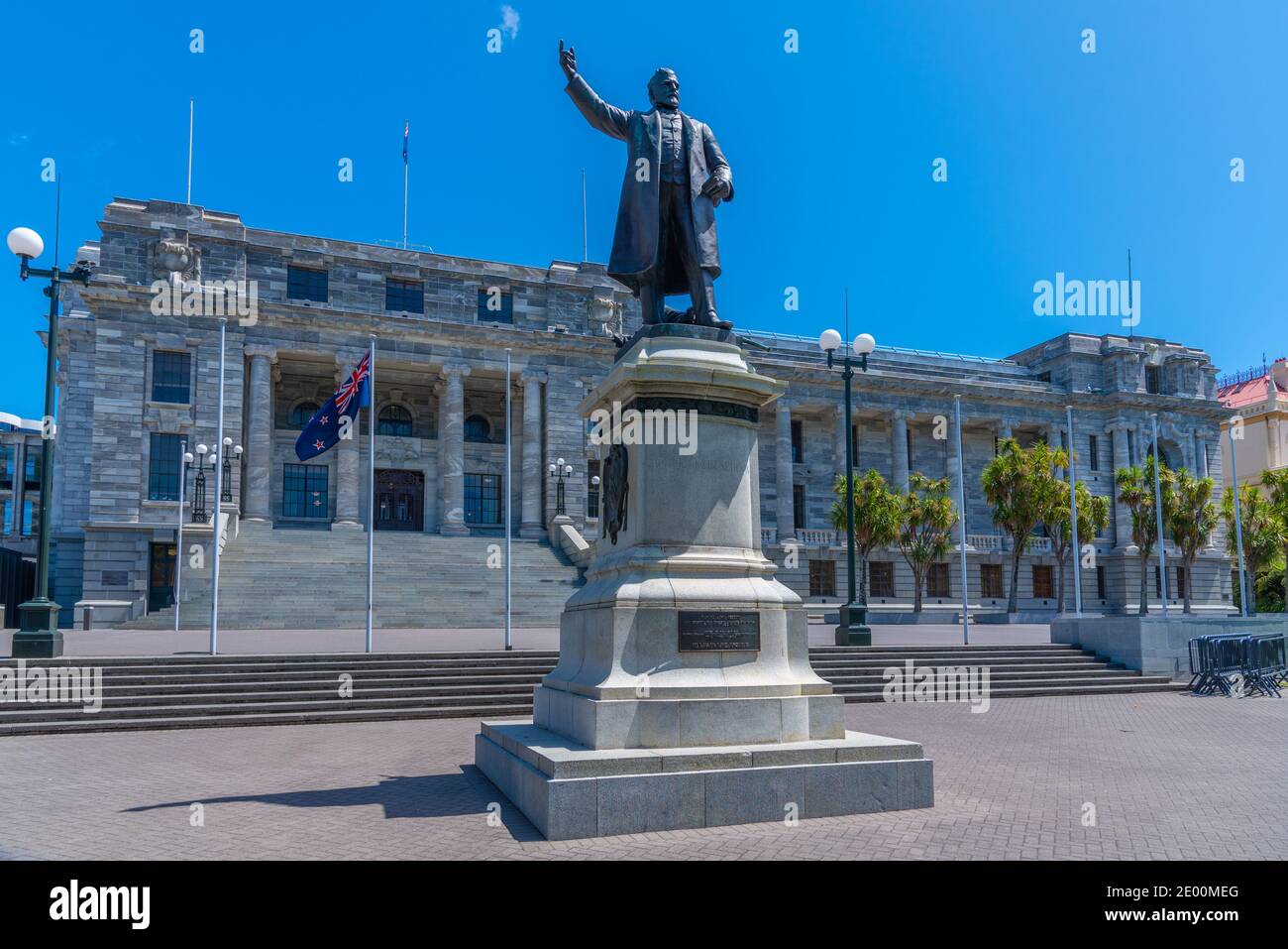 Statue of Richard John Seddon at New Zealand Parliament Buildings in