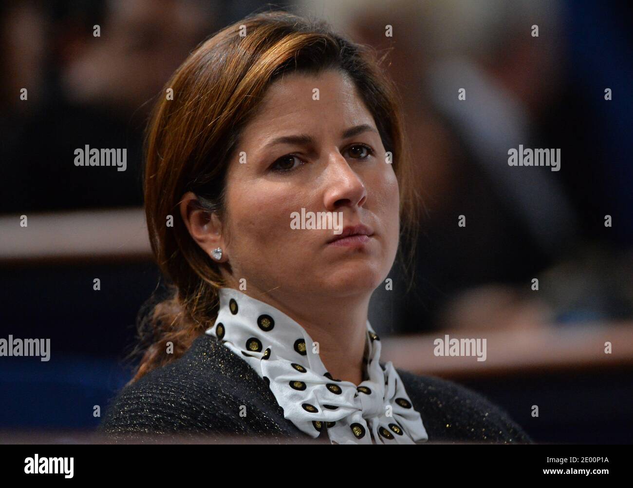 Roger Federer wife Mirka Vavrinec attends the BNP Paribas Masters Series Tennis Open 2013 at Palais Omnisports of Paris-Bercy in Paris, France on October 31st, 2013.photo by Christian Liewig/ABACAPRESS.COM Stock Photo