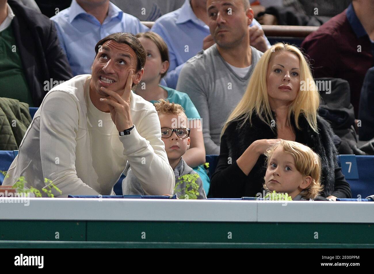 Zlatan Ibrahimovic, his wife Helena and his children Vincent and ...