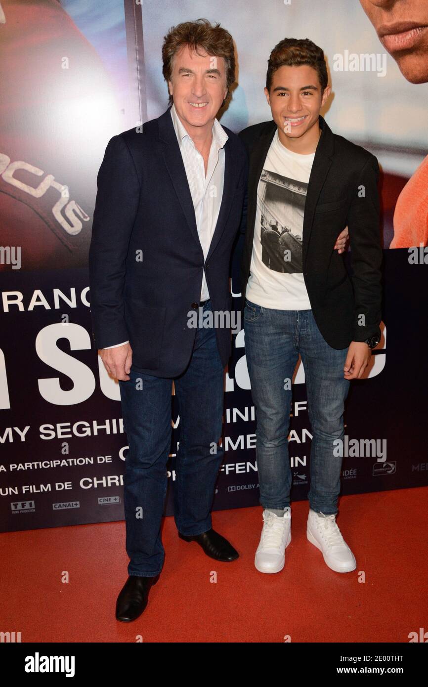 Francois Cluzet and Samy Seghir attending the premiere of the film En Solitaire held at the Cinema Gaumont Opera in Paris, France on November 4, 2013. Photo by Nicolas Briquet/ABACAPRESS.COM Stock Photo