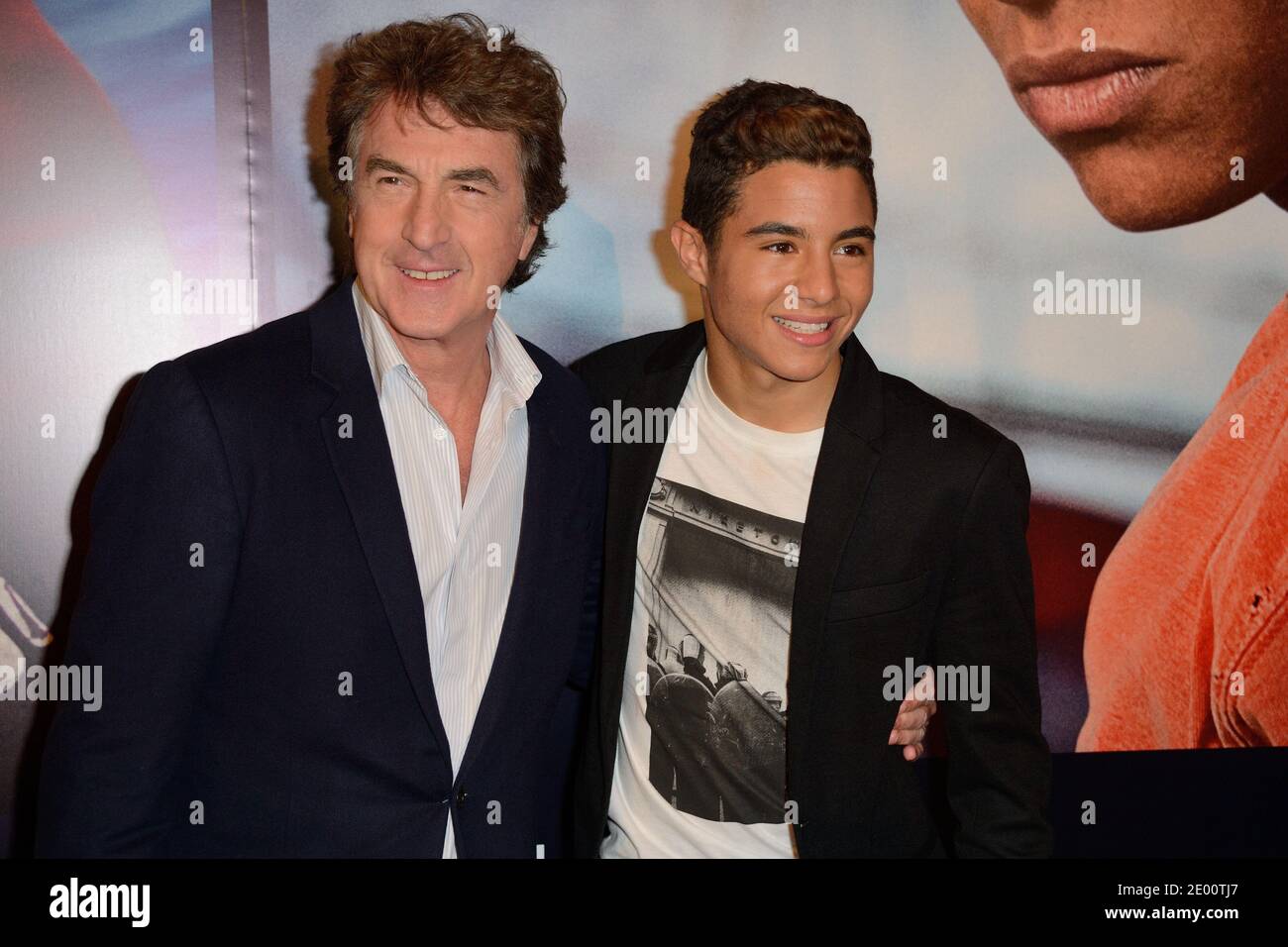 Francois Cluzet and Samy Seghir attending the premiere of the film En Solitaire held at the Cinema Gaumont Opera in Paris, France on November 4, 2013. Photo by Nicolas Briquet/ABACAPRESS.COM Stock Photo