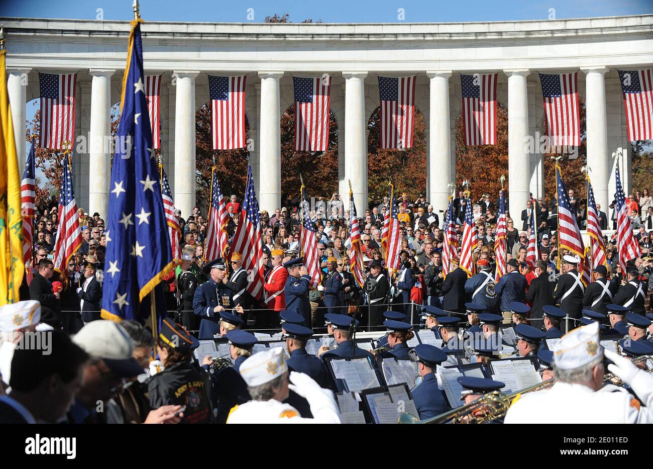 Ceremony to honor veterans at the Tomb of the Unknowns at Arlington National Cemetery on November 11, 2013 in Arlington, VA, USA. Photo by Olivier Douliery/ABACAPRESS.COM Stock Photo