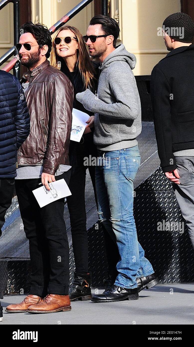 Adam Levine and his new girlfriend the Victoria Secret 's model Behati  Prinsloo are seen visiting some apartments in Soho, New York, NY, USA on  November 15, 2013. Photo by Morgan Dessalles/ABACAPRESS.COM