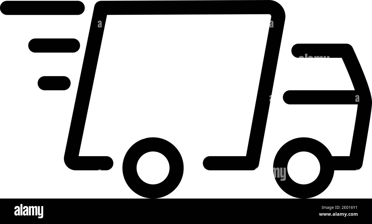 fast delivery parcel truck outline icon Stock Vector