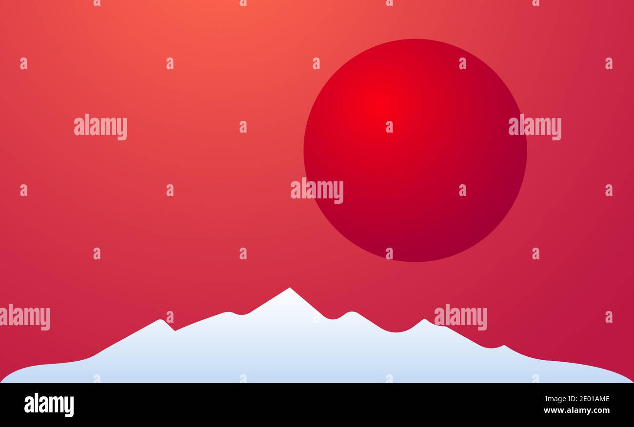 Sunset in mountain Vector illustration Stock Vector