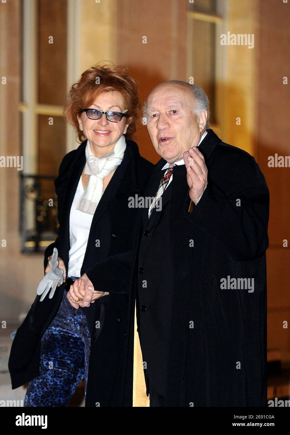 Michel Piccoli and his wife Ludivine Clerc are seen arriving at a medal  ceremony held at the Elysee Palace in Paris, France on November 26, 2013.  Photo by Mousse/ABACAPRESS.COM Stock Photo -