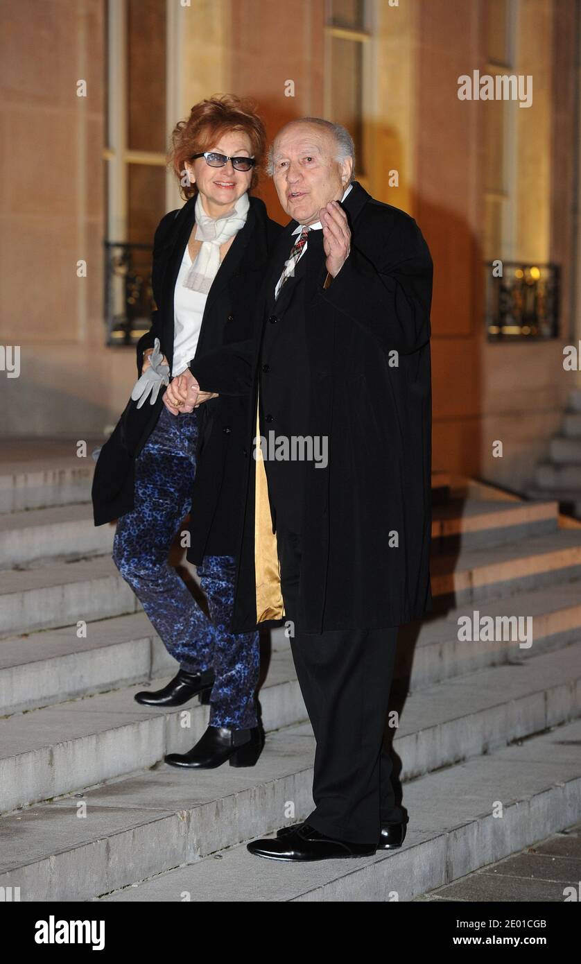 Michel Piccoli and his wife Ludivine Clerc are seen arriving at a medal  ceremony held at the Elysee Palace in Paris, France on November 26, 2013.  Photo by Mousse/ABACAPRESS.COM Stock Photo -