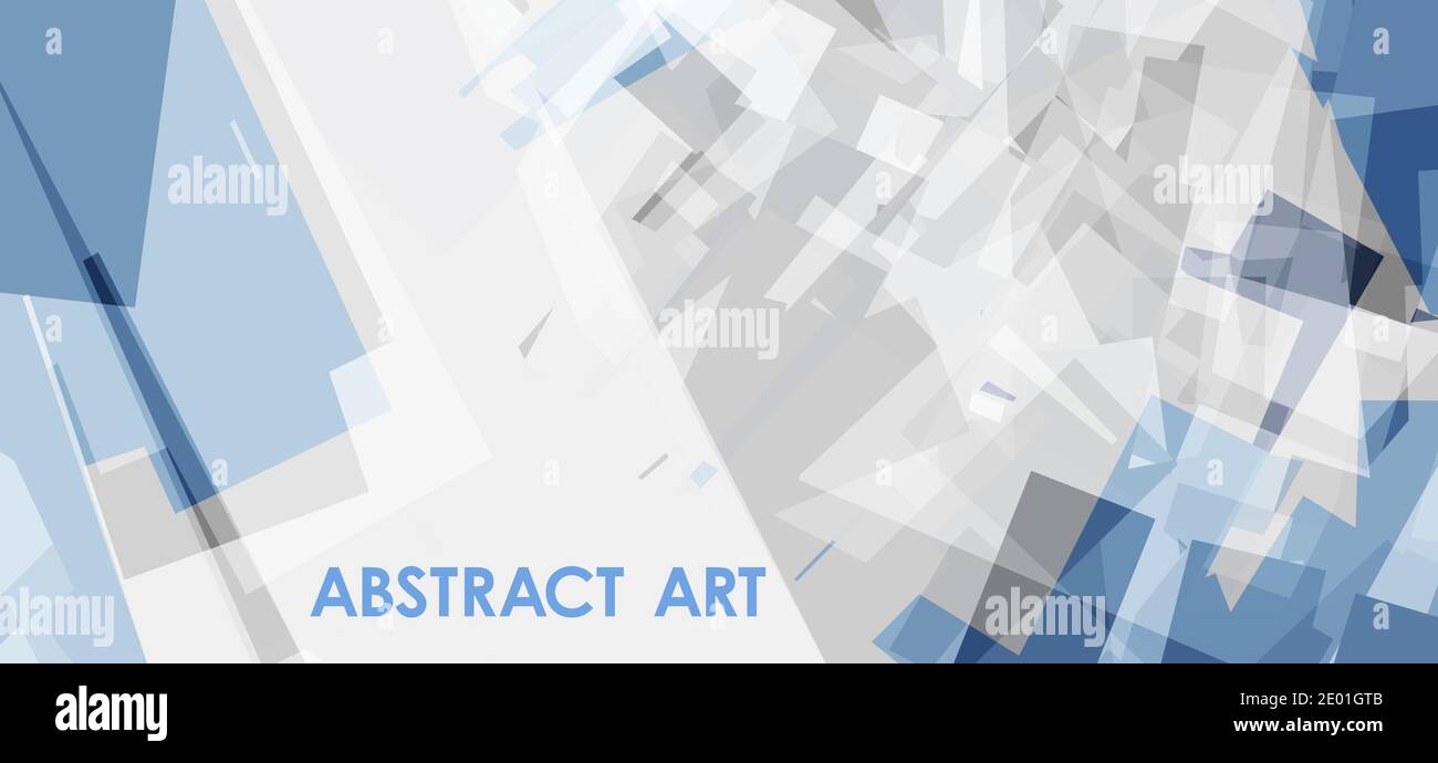 Art abstraction. Abstract blue and gray background with chaotic geometry. Vector graphics Stock Vector