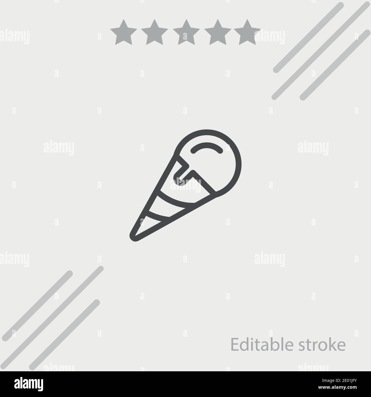 inclined ice cream cone vector icon modern simple vector illustration Stock Vector
