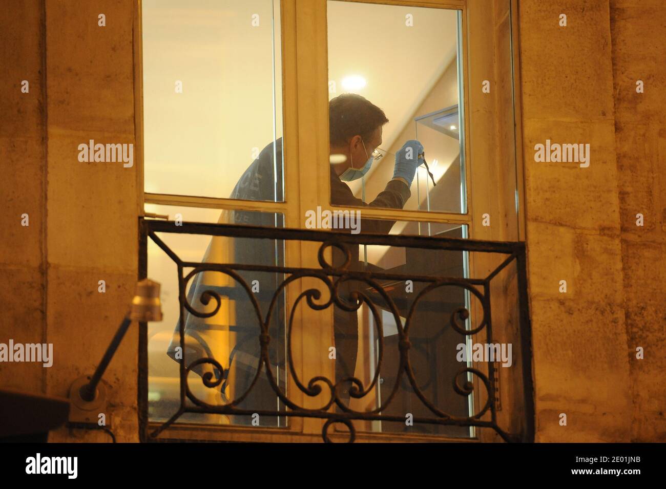 General view of the scene where two armed robbers a man and a