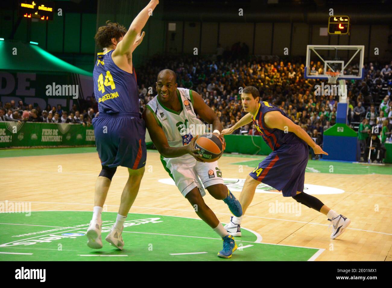 Nanterre's Ali Traore during a Euroleague Basket-Ball Regular season Group  A match, Nanterre vs Barcelona