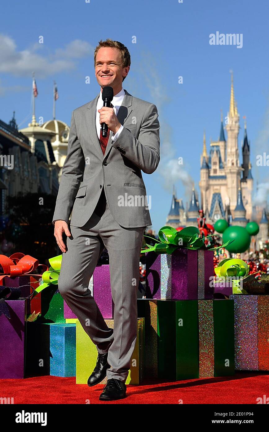 Emmy Award-winning actor Neil Patrick Harris tapes a musical number for the  Cast members from Disney's Broadway musical "Newsies" tape a musical number  for the Disney Parks Christmas Day Parade TV special