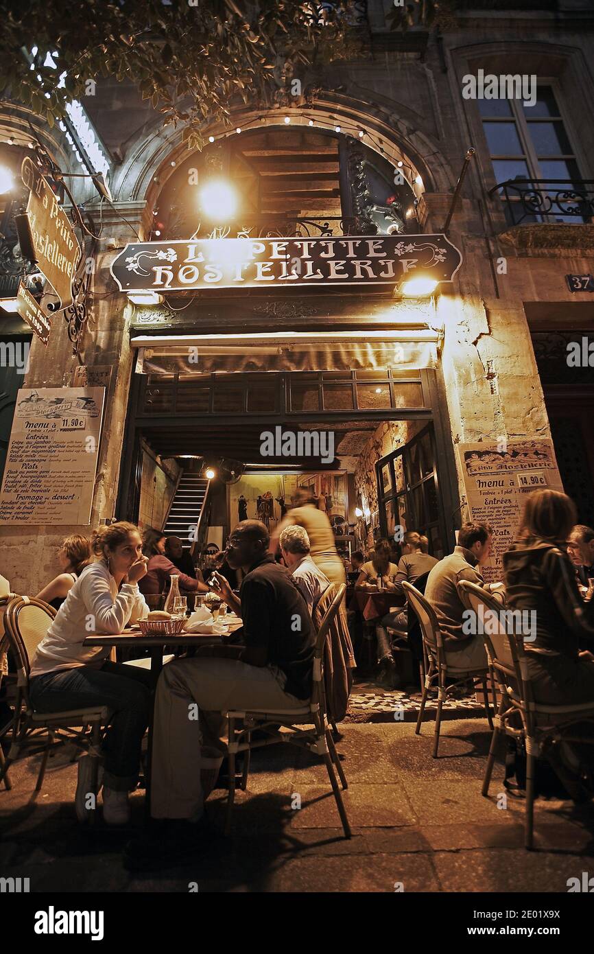 FRANCE / IIe-de-France/Paris/ Restaurant in Latin Quarter at night . Stock Photo
