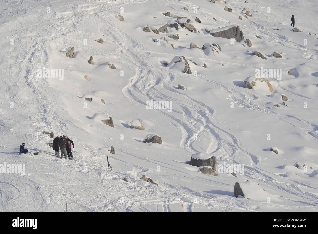 The picture shows Off-piste Ski Area in Meribel where Michael Schumacher  skiing and injured after hitting his head on a rock in an upmarket French  Alps resort on Sunday. Meribel, France, on