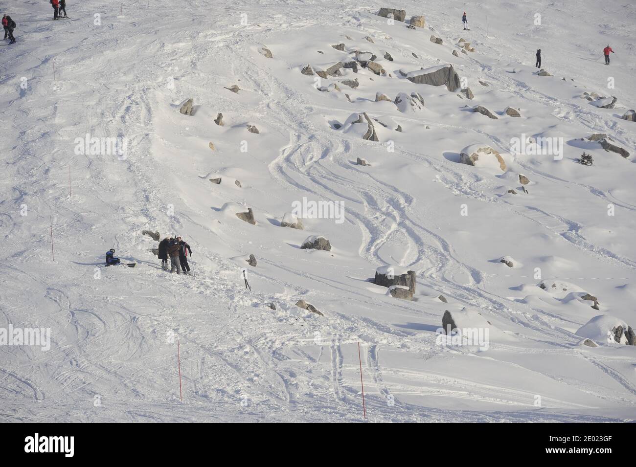 The picture shows Off-piste Ski Area in Meribel where Michael ...