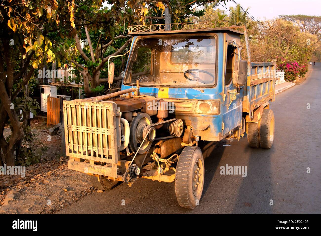 Old chinese make truck, Mrauk U. Rakhine state, Myanmar. Stock Photo