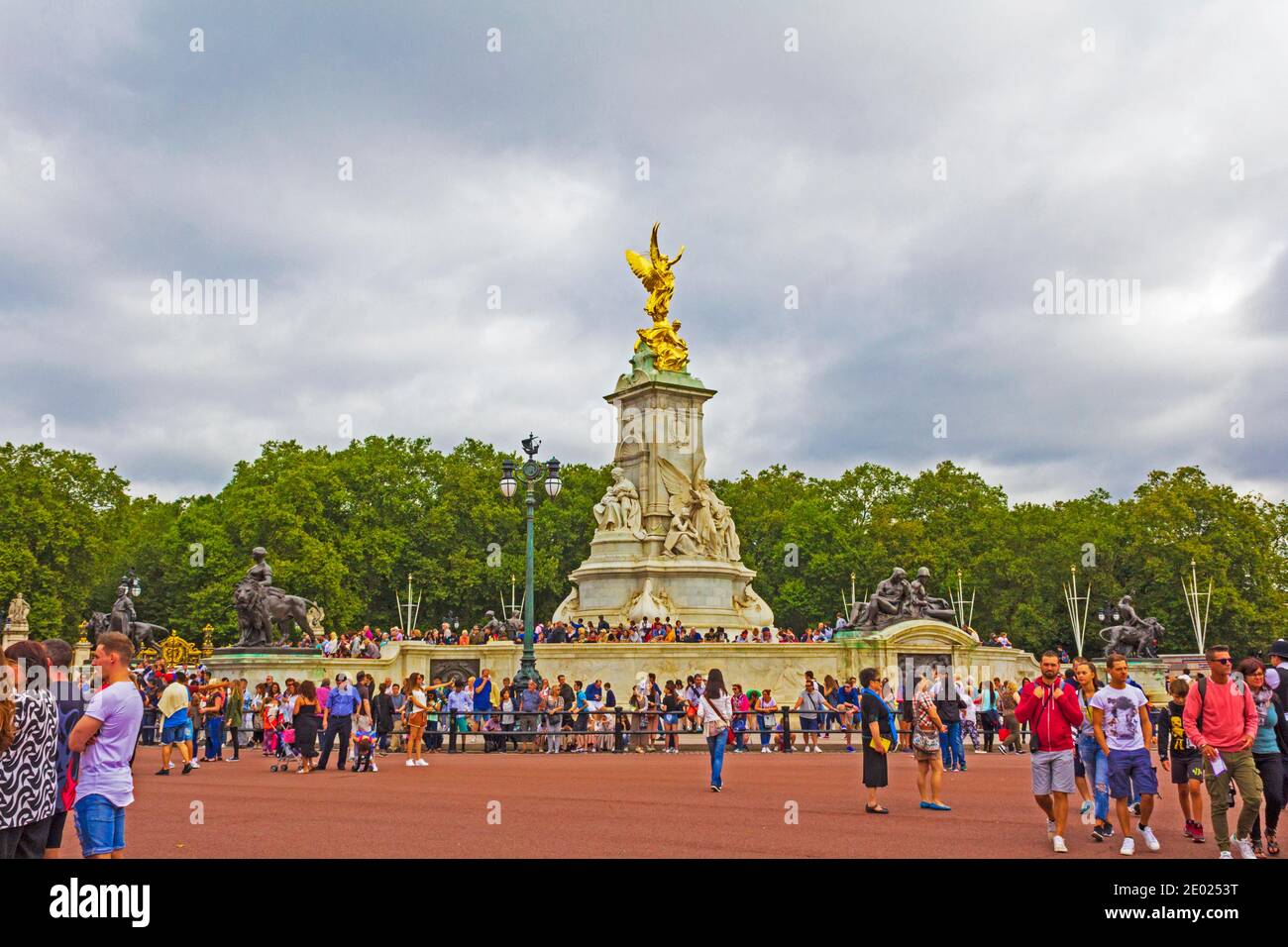 Buckingham Palace square Victoria Memorial,the London residence and administrative headquarters of the reigning monarch of the United Kingdom,2016 Stock Photo