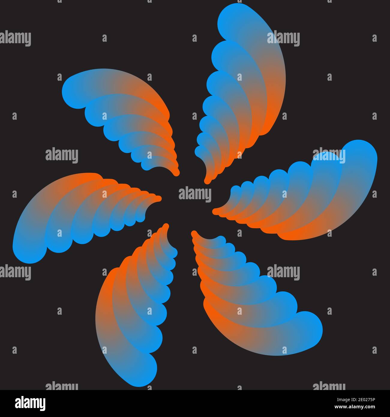 An abstract psychedelic swirl shape background image. Stock Vector