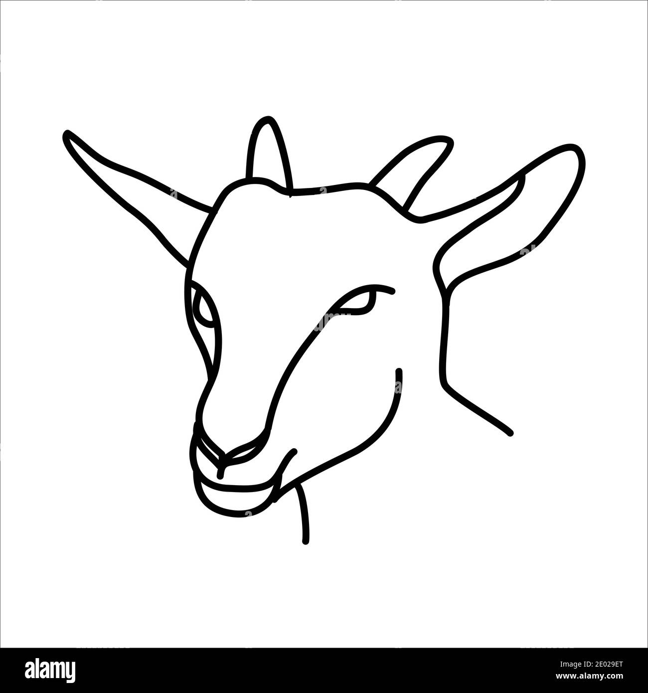 Animal goat icon design. Vector, clip art, illustration, line icon design. Stock Vector