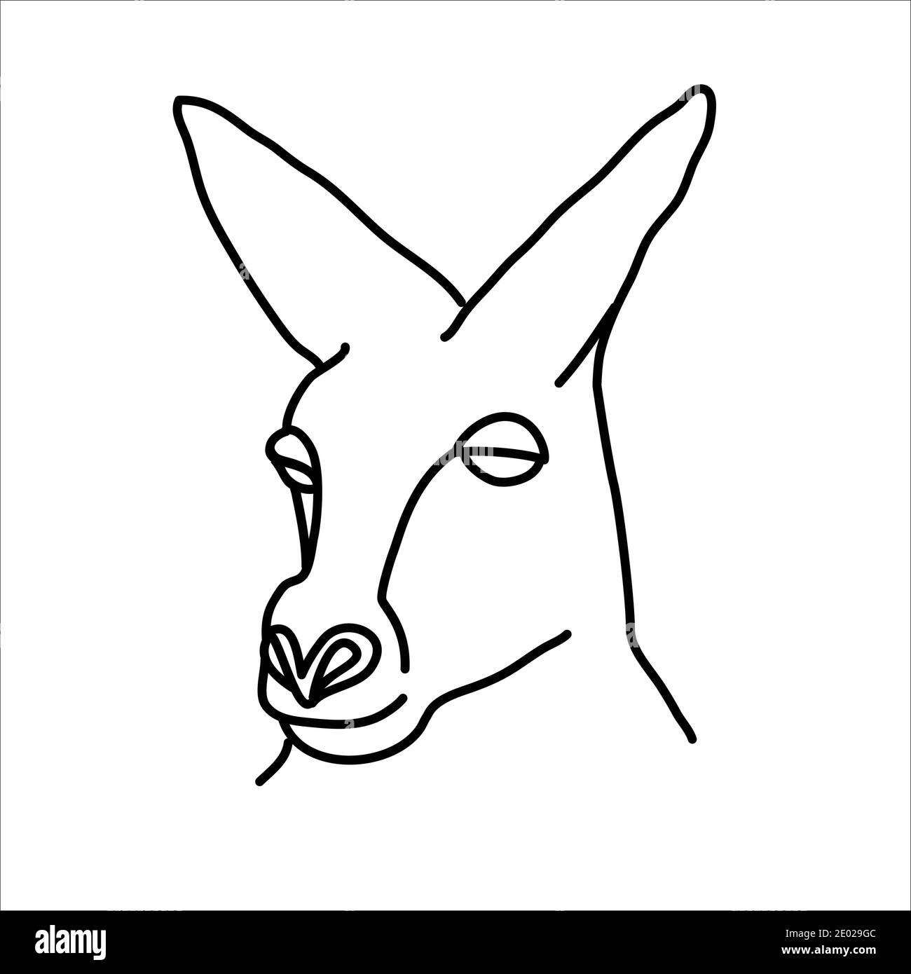 Animal kangaroo icon design. Vector, clip art, illustration, line icon design. Stock Vector