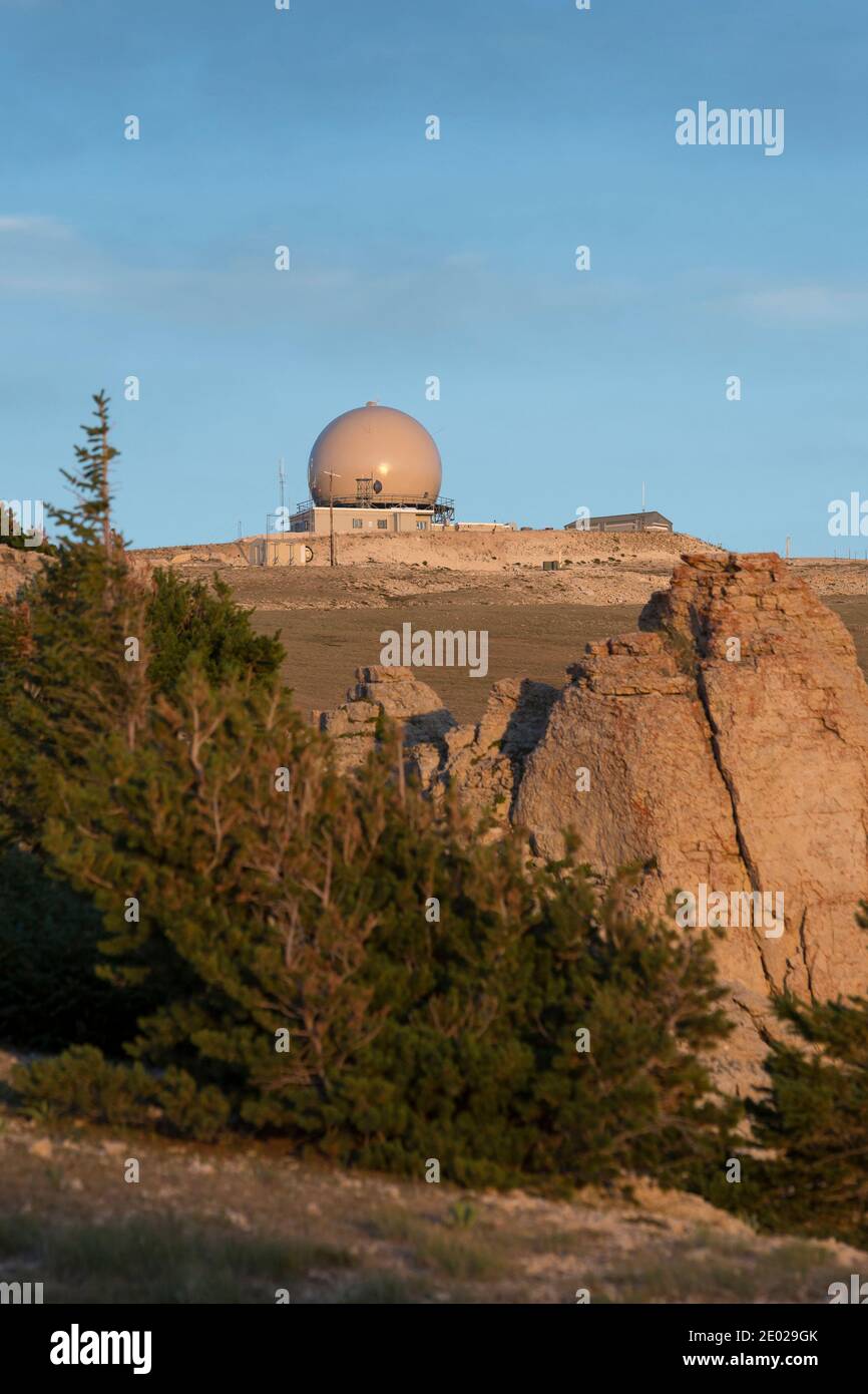 View of the Lovell FAA Radar Site on Medicine Mountain near Lovell, Wyoming  Stock Photo - Alamy