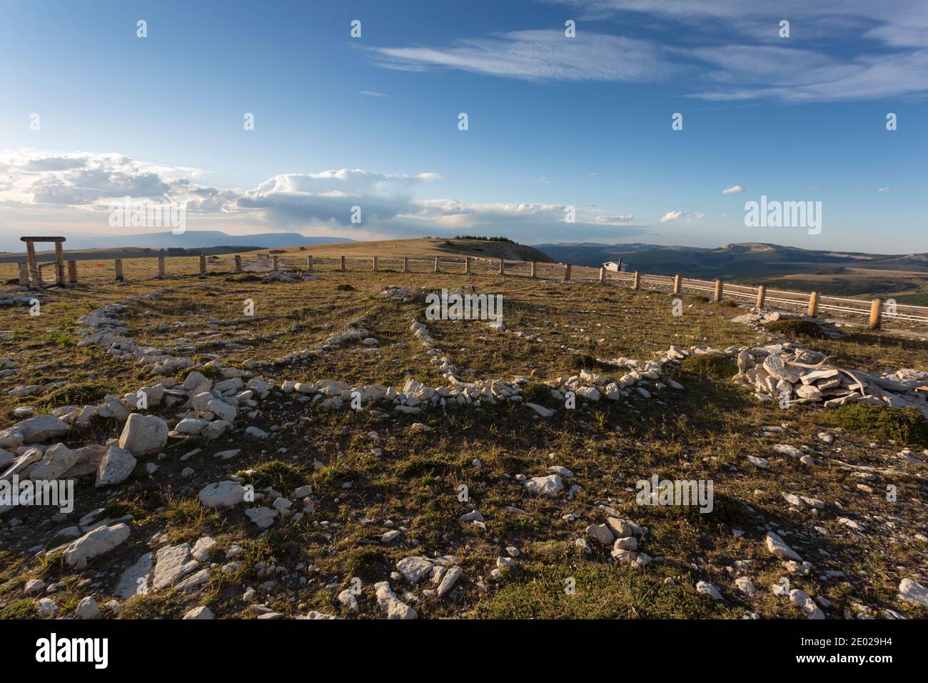 View of the Bighorn Medicine Wheel on Medicine Mountain