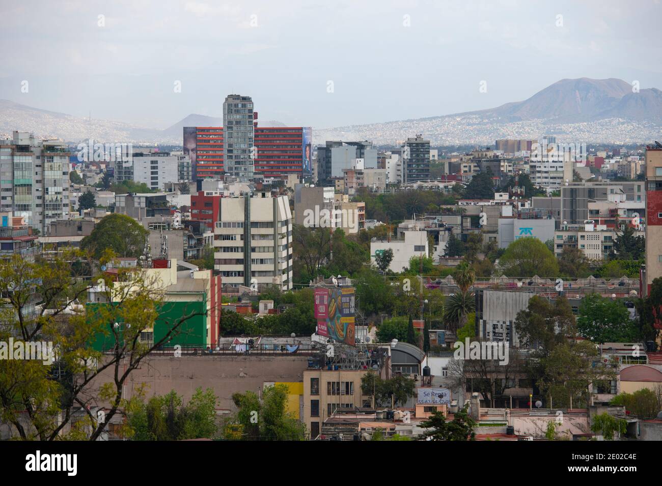 Modern buildings on Avenue Paseo de la Reforma aerial view in Mexico City CDMX, Mexico. Stock Photo