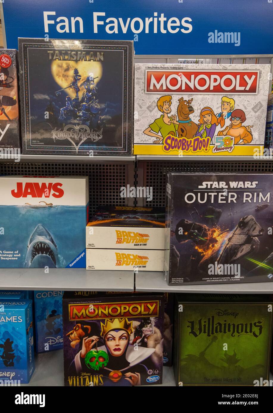 fan favorites games on shelves, Barnes and Noble, USA Stock Photo Alamy