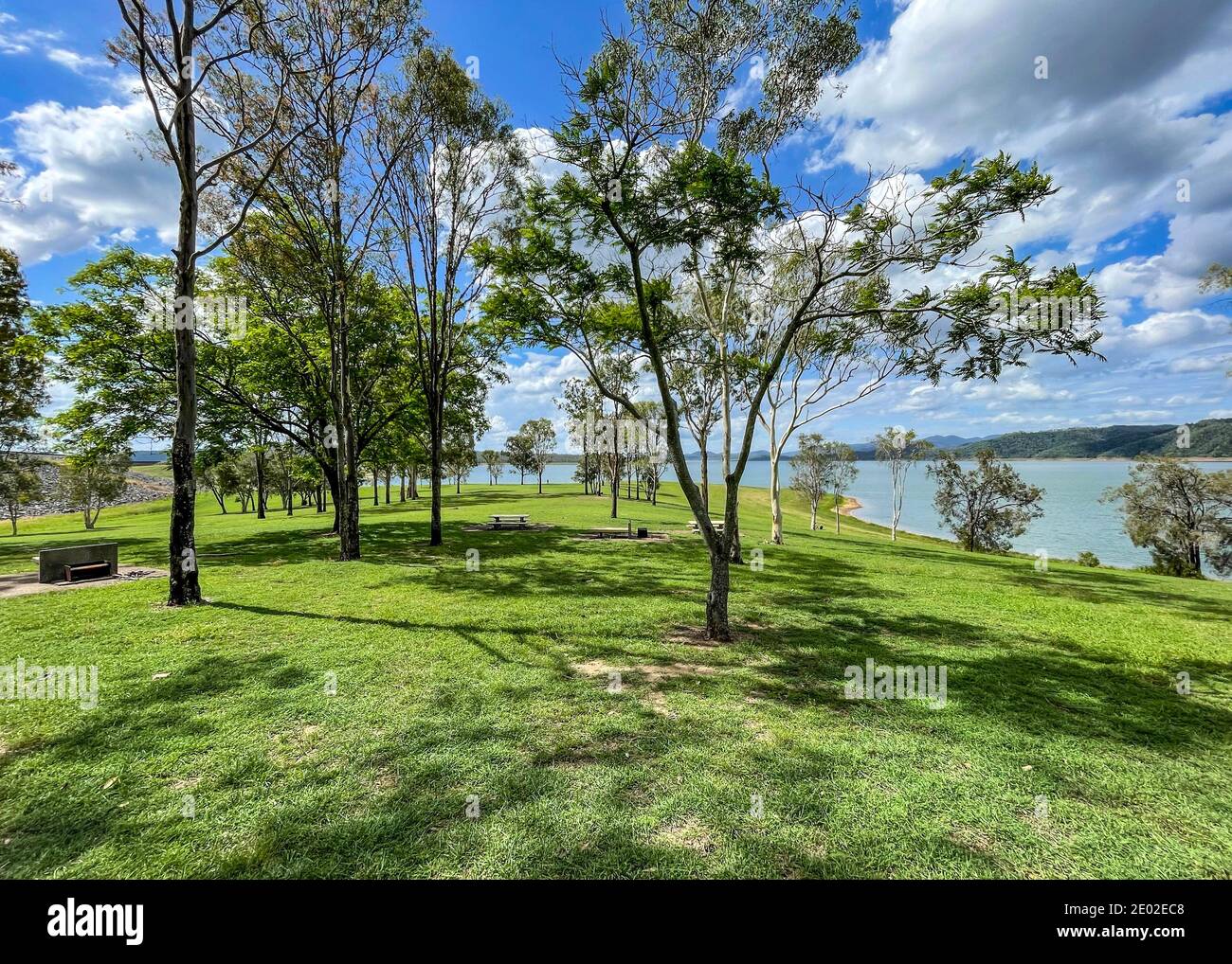 View of Cormorant Bay recreation area, located at Lake Wivenhoe, the