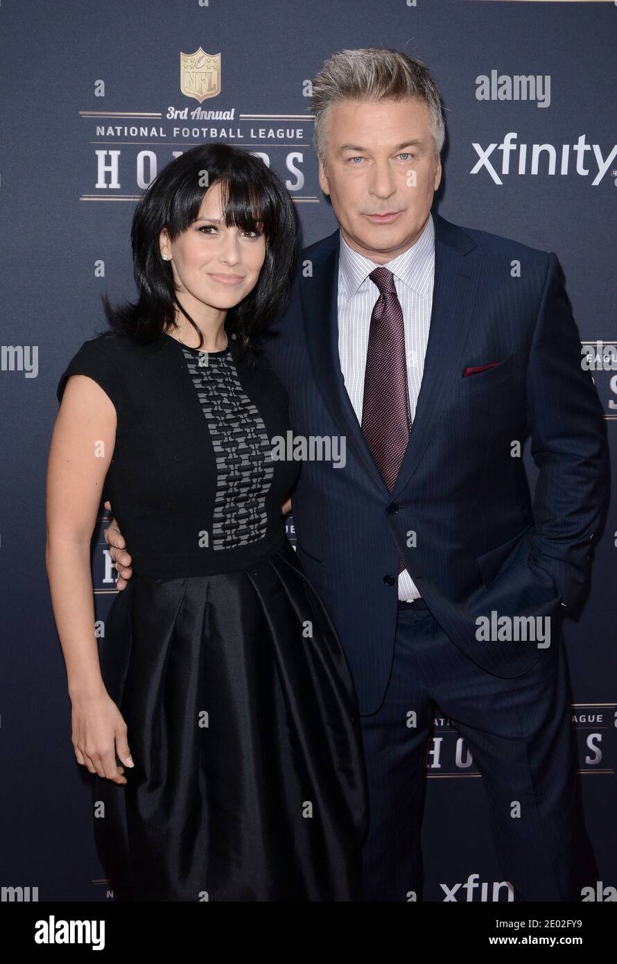 File photo dated February 1st, 2014 of Hilaria Baldwin and Alec Baldwin attend the 3rd Annual NFL Honors at the Radio City Music Hall in New York City, NY, USA. Hilaria Baldwin has responded to claims she misled the public about her Spanish heritage. Ms Baldwin, a popular yoga instructor, has been accused on social media of faking her Spanish accent. In a seven-minute video on Instagram, Ms Baldwin said she was born in Boston but was partly raised in Spain. However, her management's biography of her states that she was born on the Spanish island of Mallorca. Photo by Lionel Hahn/ABACAPRESS.COM Stock Photo
