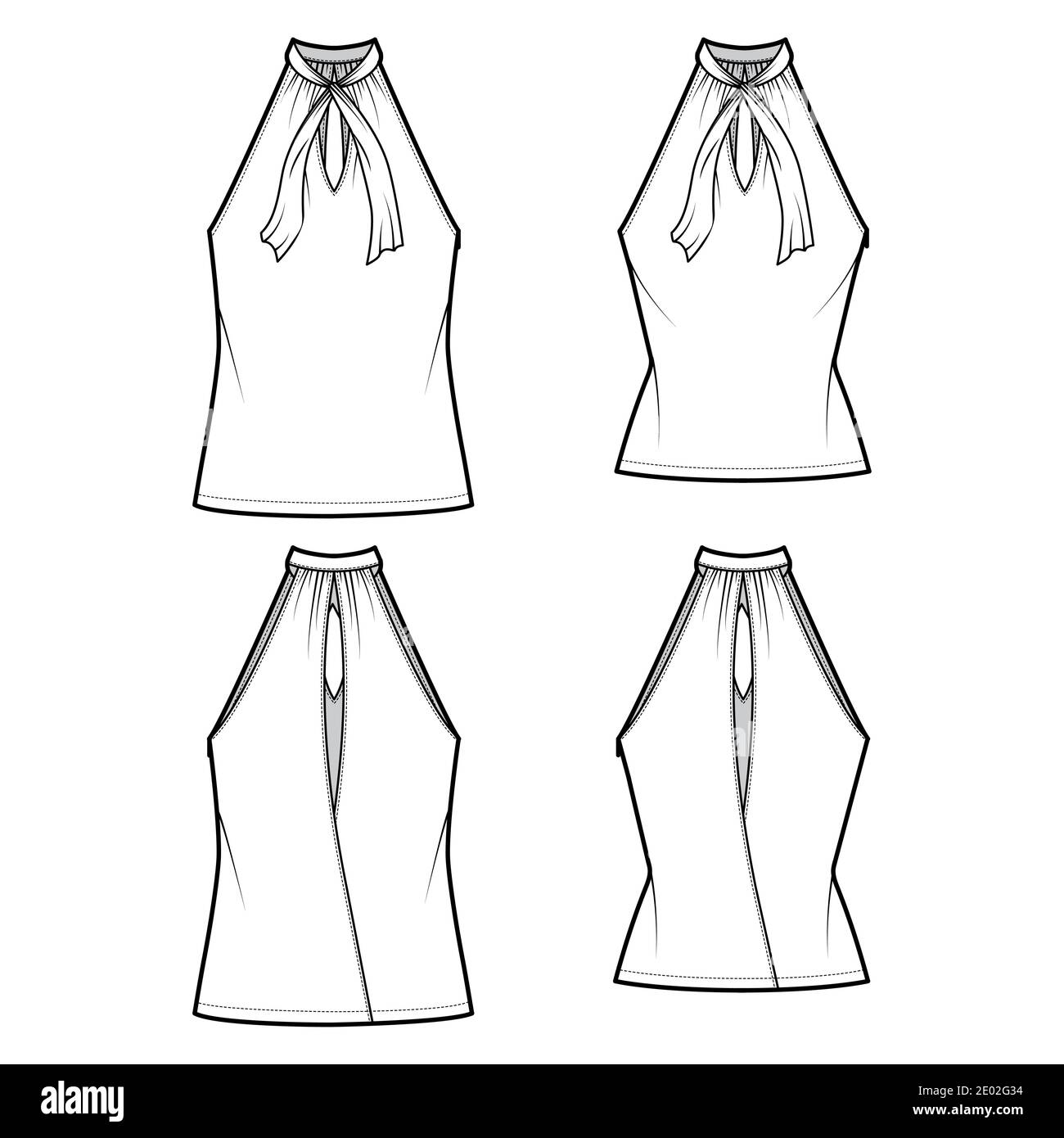Set of Tops V-neck halter tank 