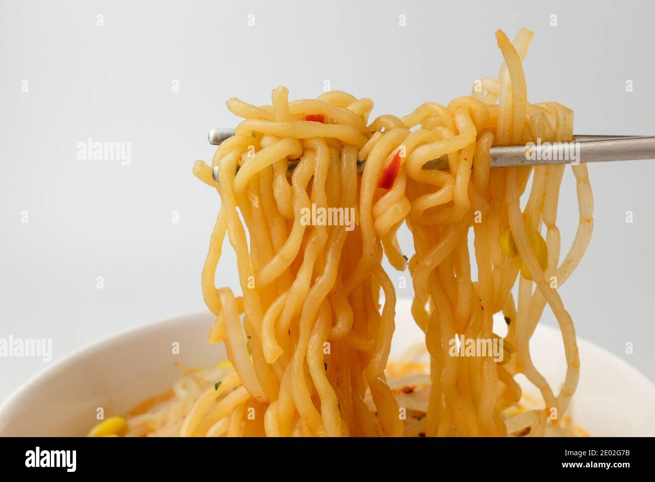 Bean sprouts ramen on white background Stock Photo Alamy