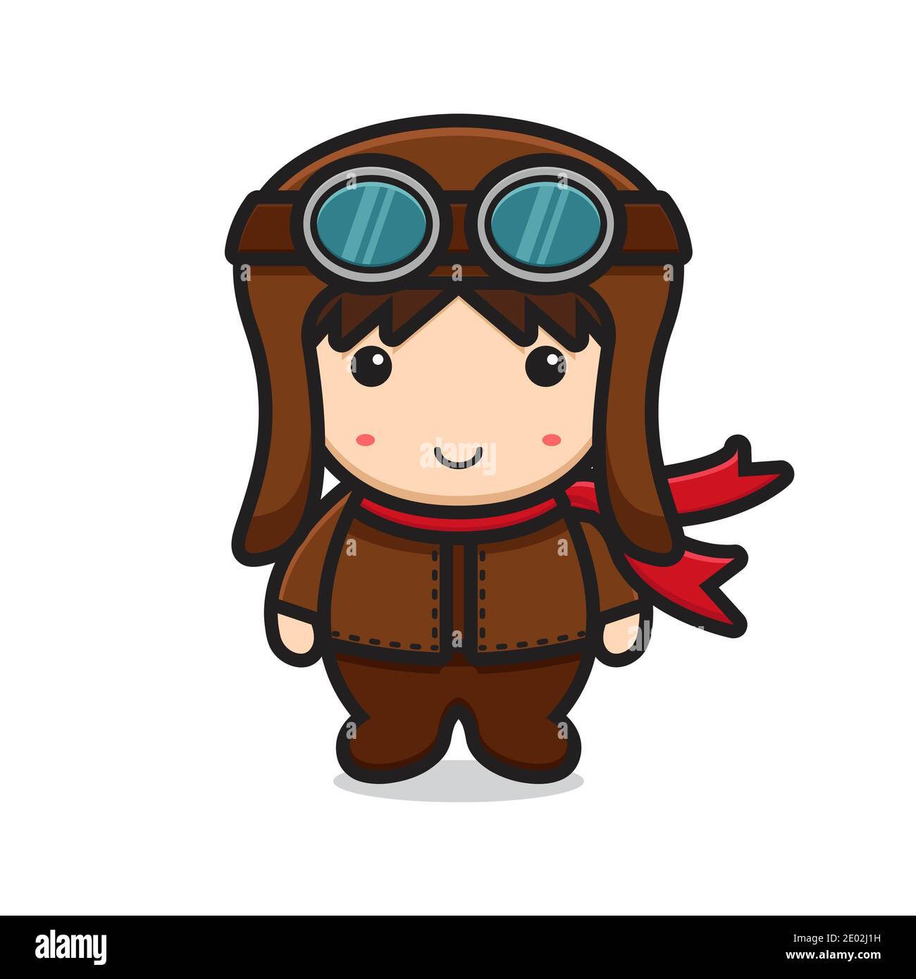 cute pilot mascot character with smile face Stock Photo - Alamy