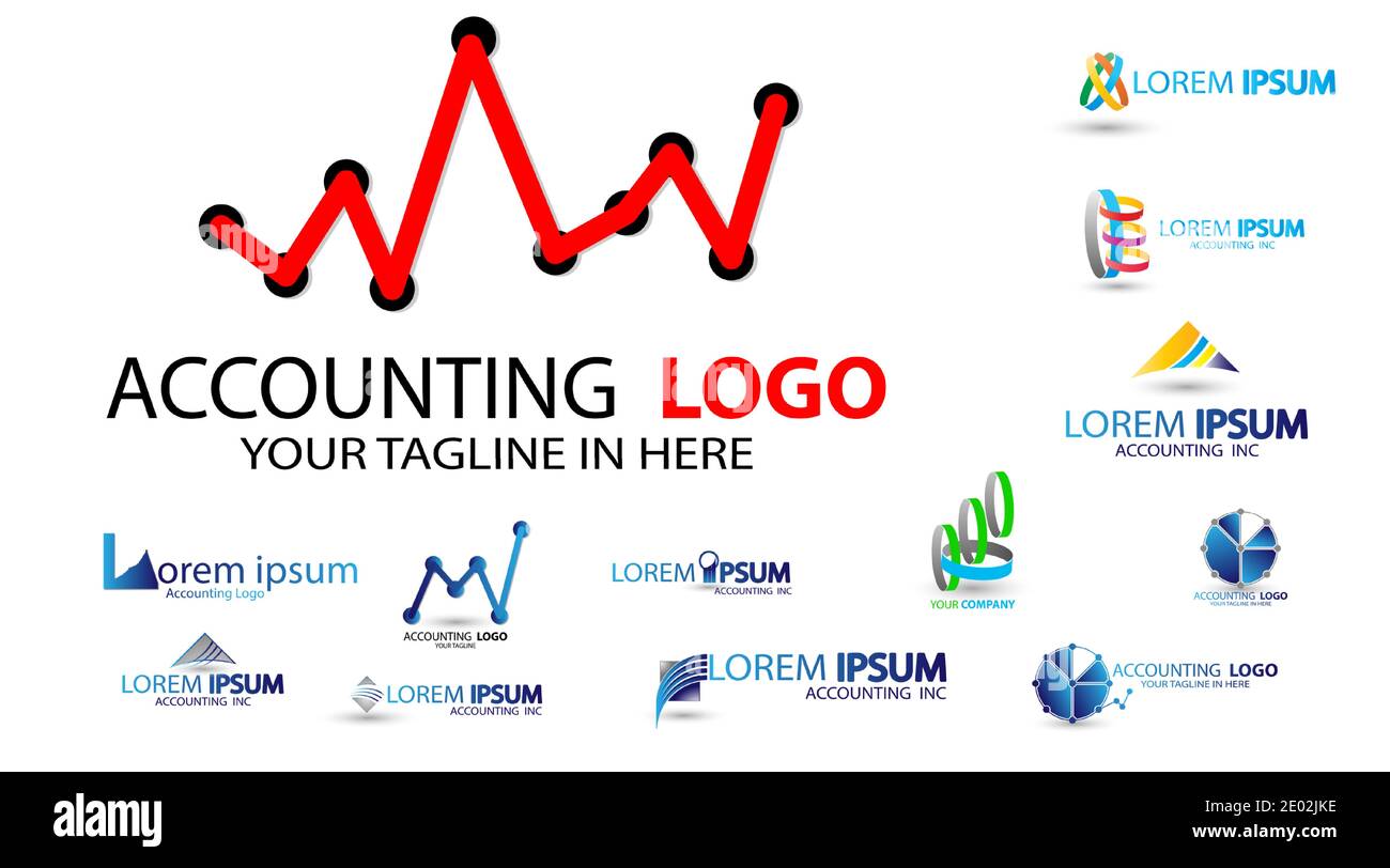 set logo vector collection. accounting vector logo design isolated white. Stock Vector