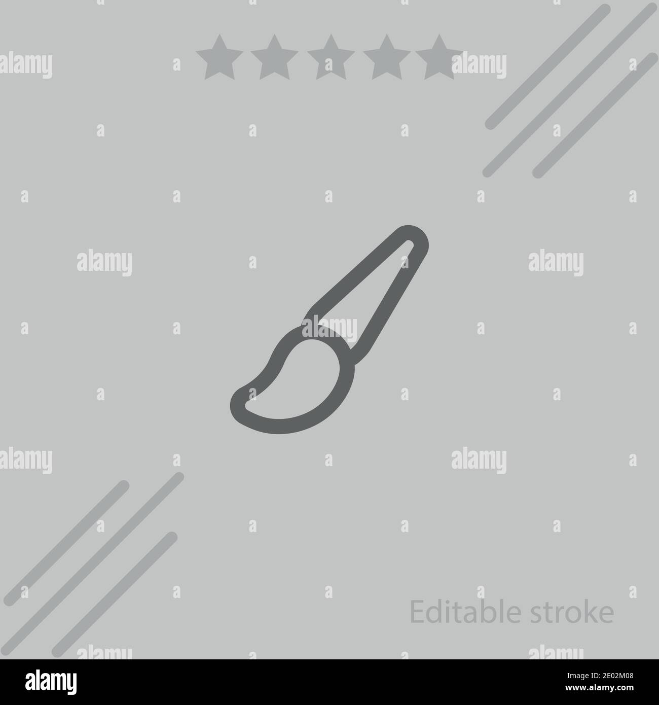 art paint brush outline vector icon modern simple vector illustration ...