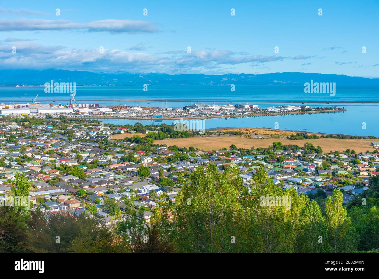 Aerial view of Nelson in New Zealand Stock Photo