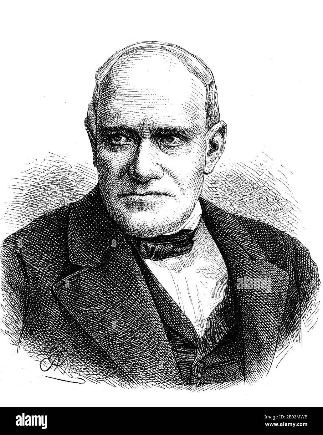 Adolf Anderssen, Karl Ernst Adolf Anderssen, July 6, 1818 - March 13, 1879, a German chess player and one of the strongest chess players of the 19th century  /  Adolf Anderssen, Karl Ernst Adolf Anderssen, 6. Juli 1818 - 13. März 1879, ein deutscher Schachspieler und einer der stärksten Schachspieler des 19. Jahrhunderts, Historisch, historical, digital improved reproduction of an original from the 19th century / digitale Reproduktion einer Originalvorlage aus dem 19. Jahrhundert Stock Photo