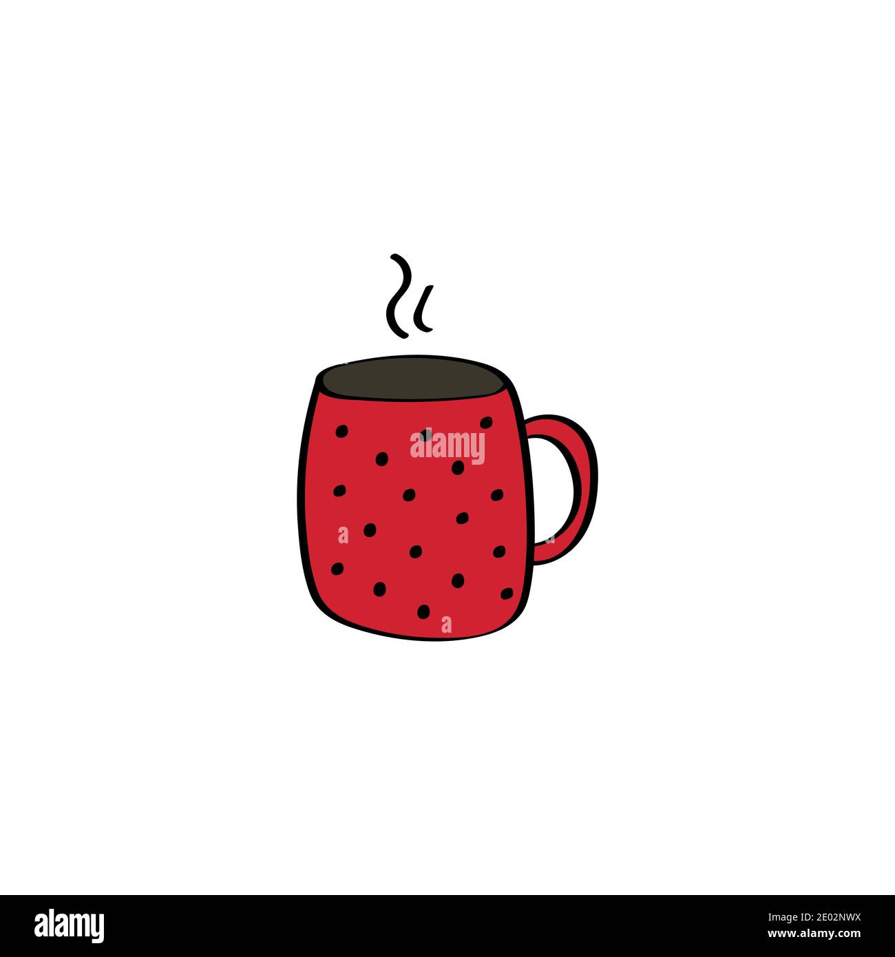 Cute cup sign. Vector doodle icon. Hand drawn colored flat illustration Stock Vector