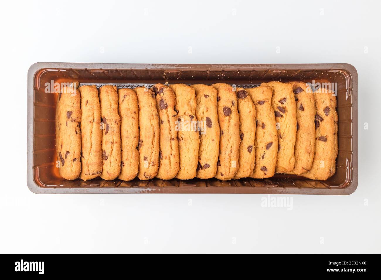 Chocolate cookies on white background Stock Photo