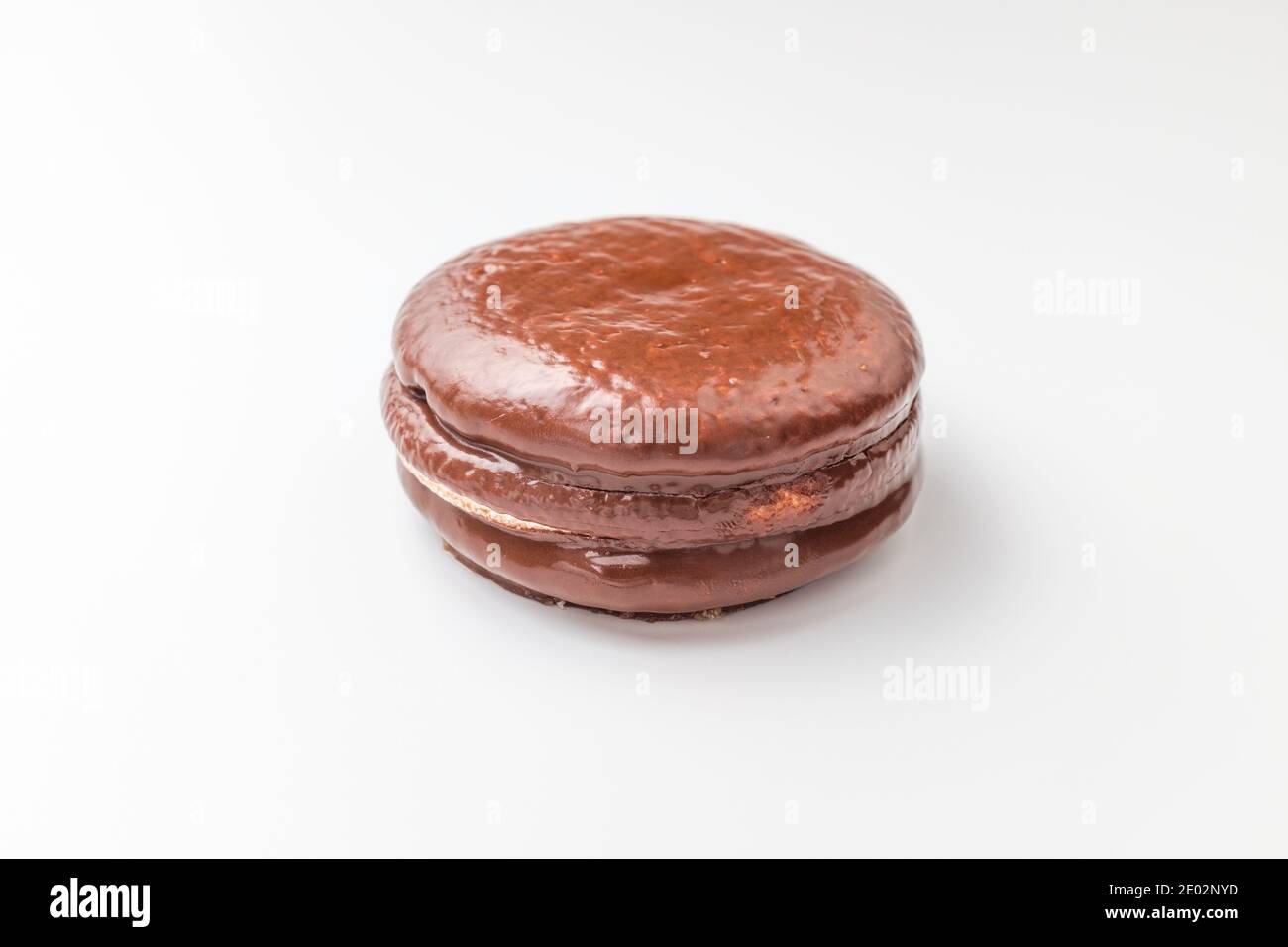 Chocolate pie on white background Stock Photo