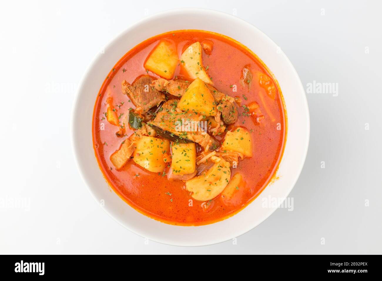 Red pepper paste stew on white background Stock Photo Alamy