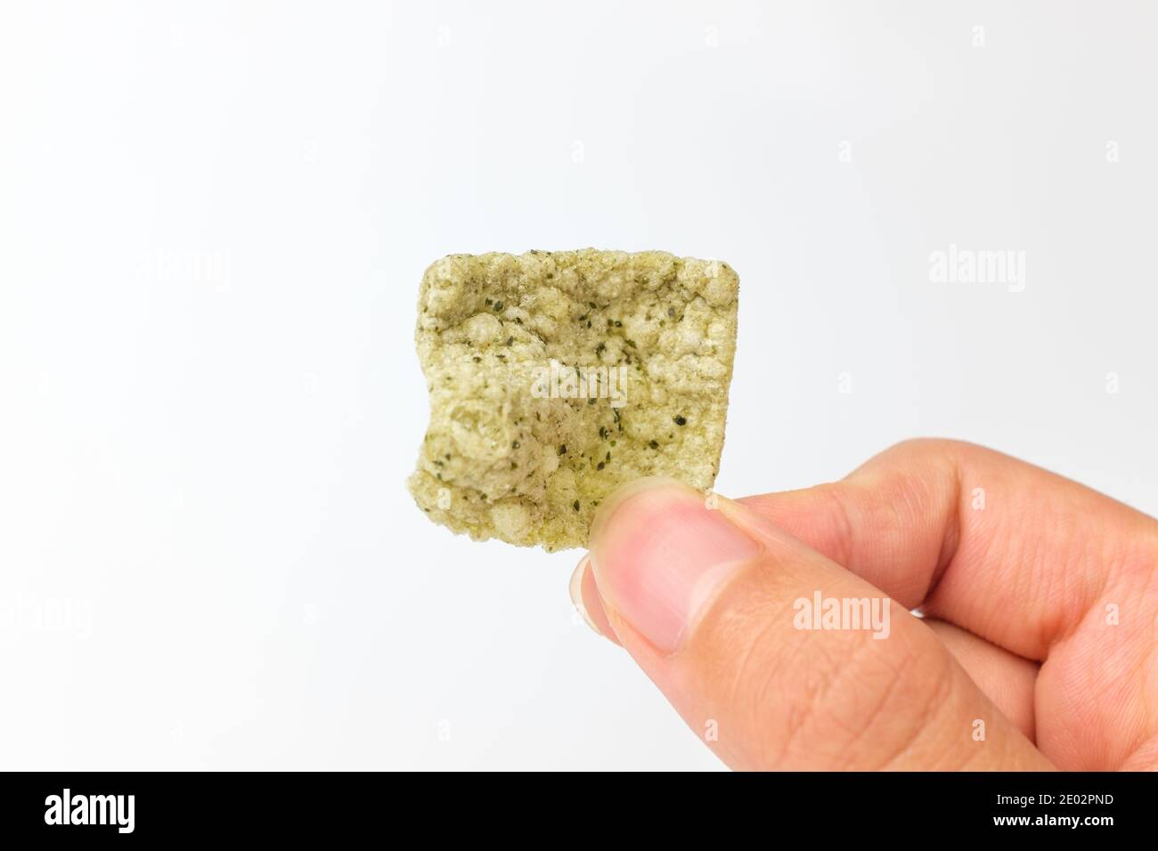 A seaweed snack. Dessert with rice and seaweed. Snack with crunchy