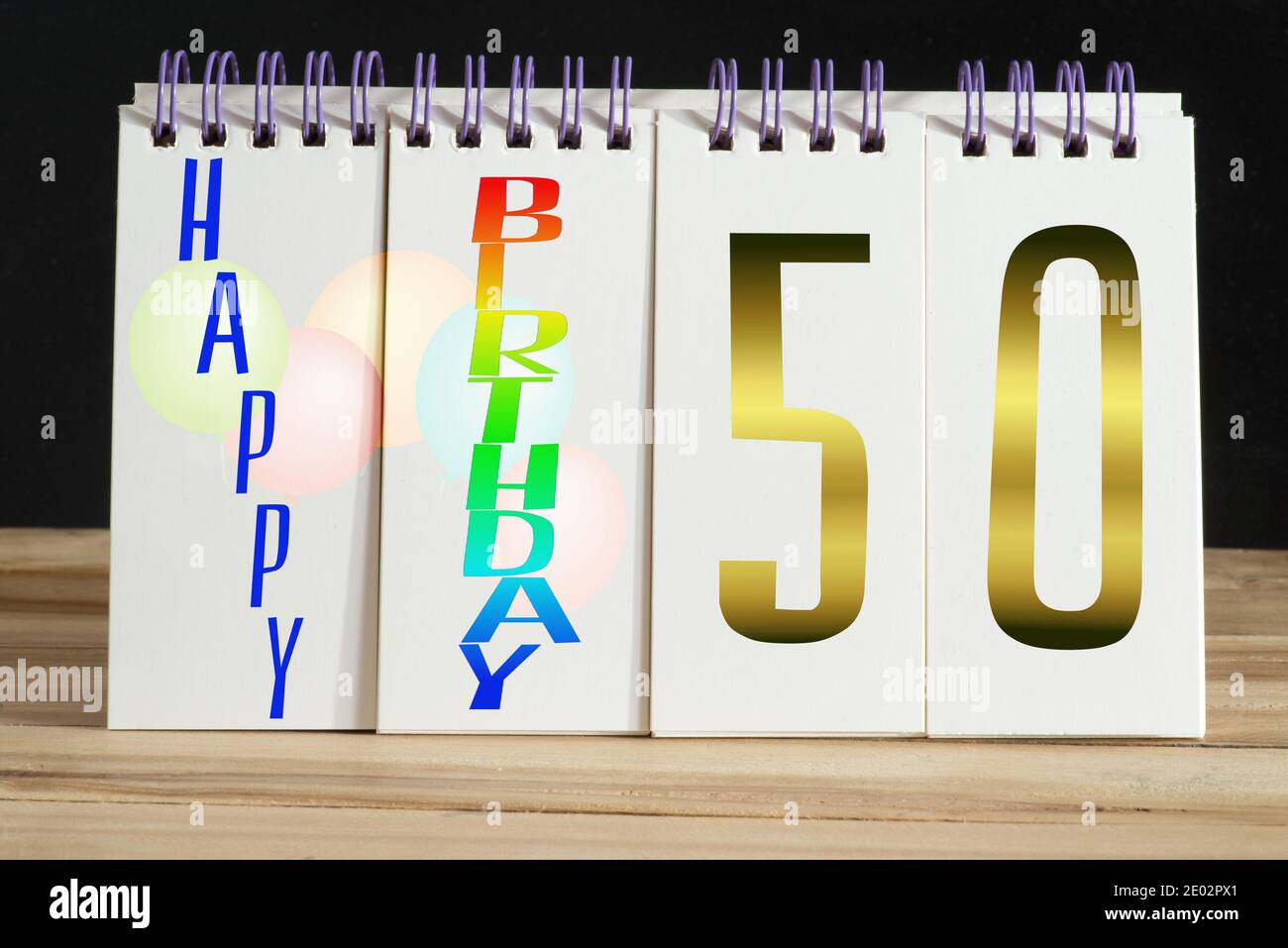 Calendar and happy 50th birthday Stock Photo - Alamy