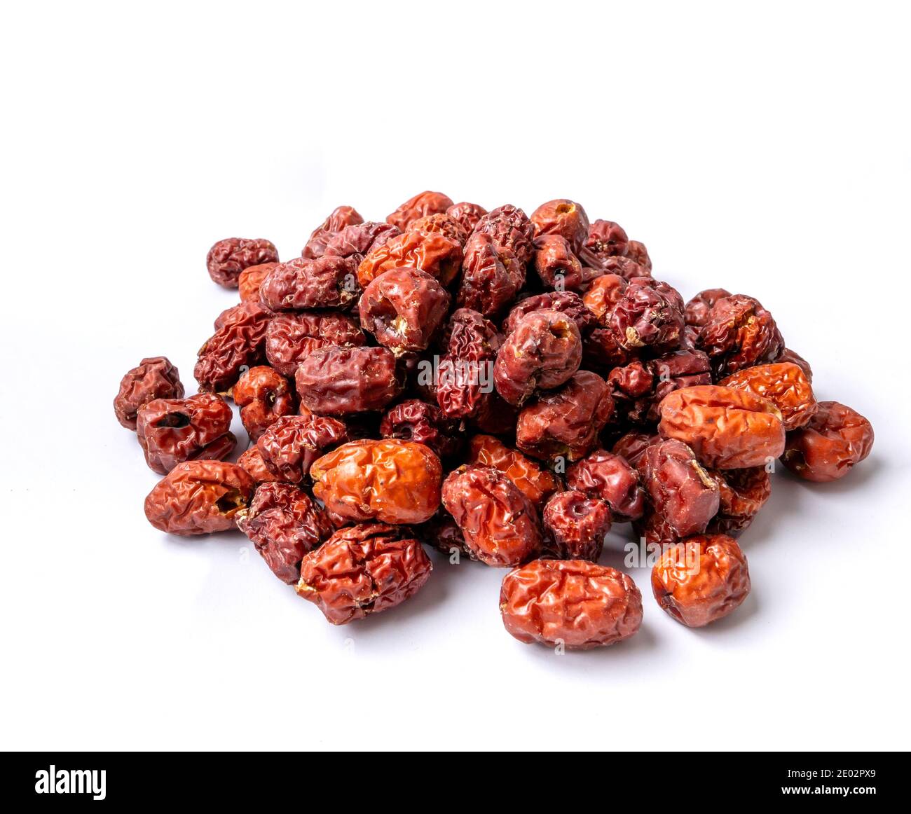 Dried jujube isolated on white background. The fruit is a traditional